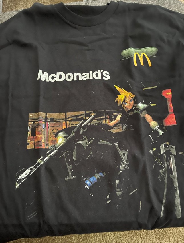 McDonald s Final Fantasy Kai Cloud Strife Maccas Run Tee Shirt Outfit