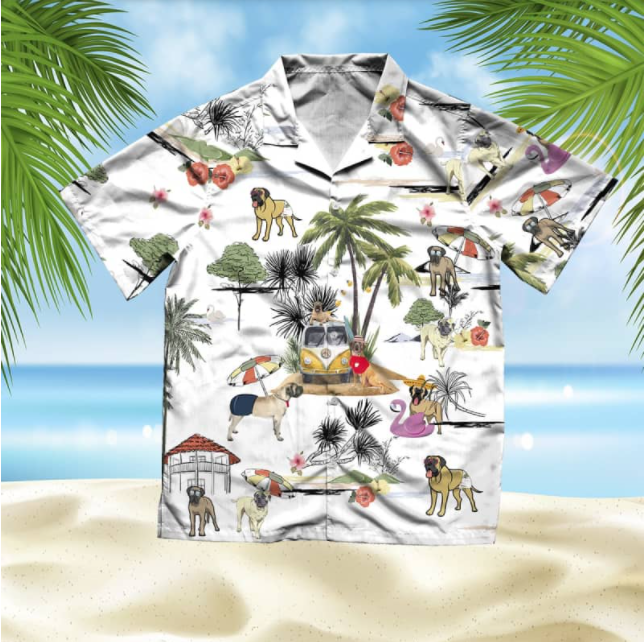 English Mastiff Beach All Over Printed Hawaiian Shirt Ha48762