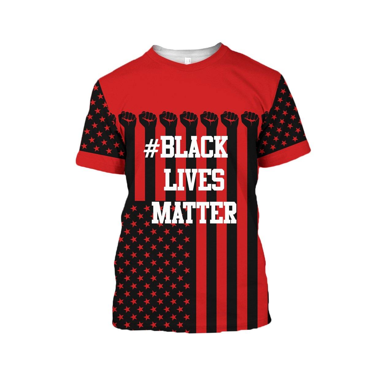 Black Lives Matter American Red Flag Aop Shirt