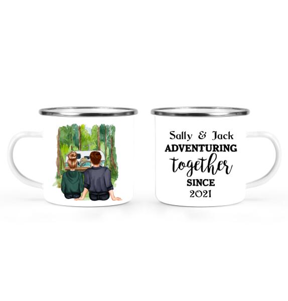 Adventuring Together – Personalized Mug – Gift For Couple – Camping Lovers