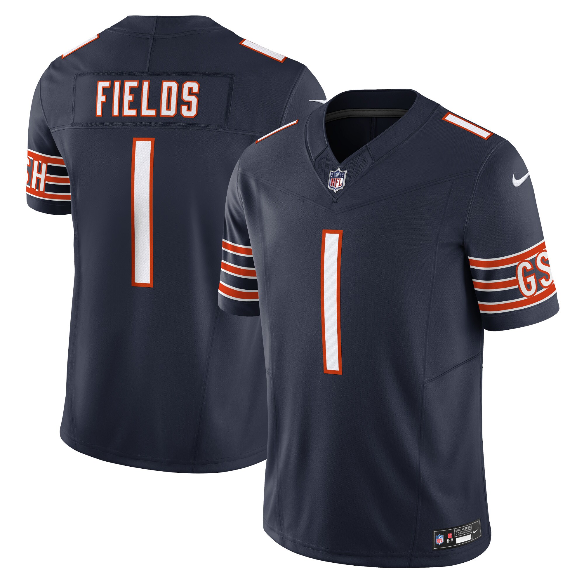 Men’s Chicago Bears Justin Fields Navy Vapor F.U.S.E. Limited Jersey