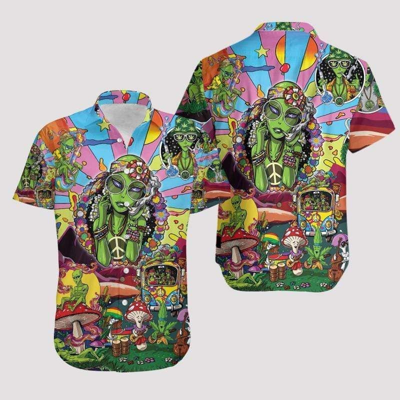 Buy Alien Hippie Hawaii Aloha Shirts Ha5740