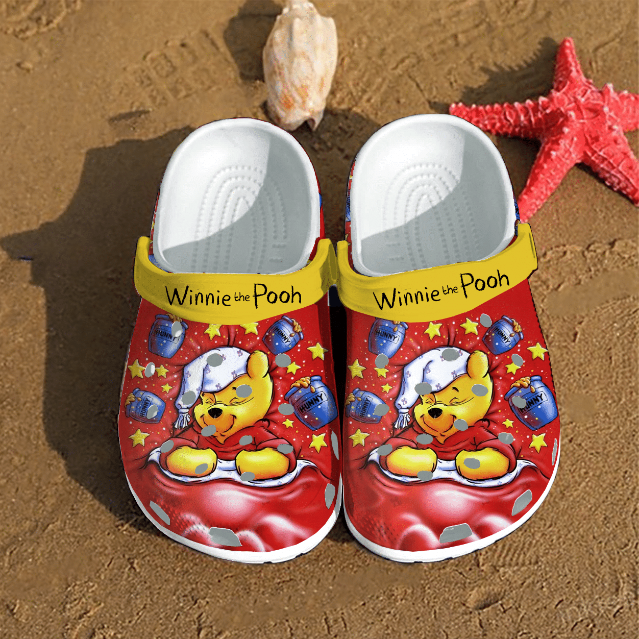 Winnie The Pooh Hunny For Men And Women Rubber Crocs Crocband Clogs, Comfy Footwear