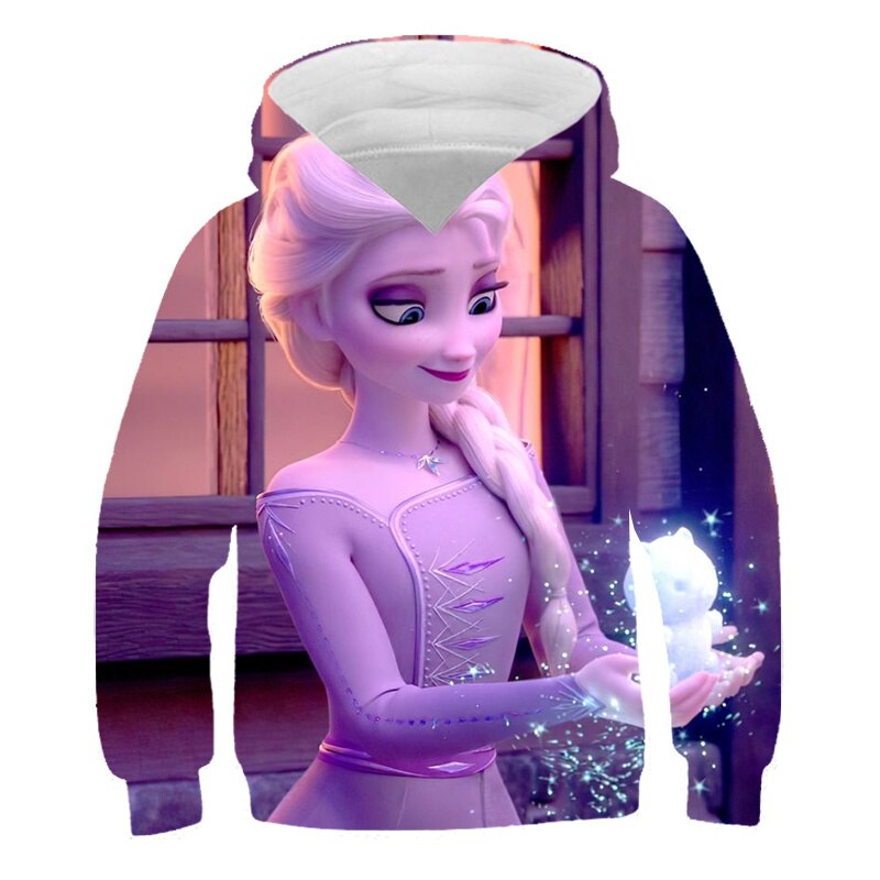 2022 Kids Frozen Hoodie Children’s Boys Elsa Clothes Autumn Baby Sweater Printed Girls Elsa Pullover Boys Cartoon Hoodies alx