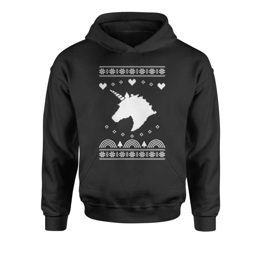 Unicorn Ugly Christmas Youth-Sized Hoodie