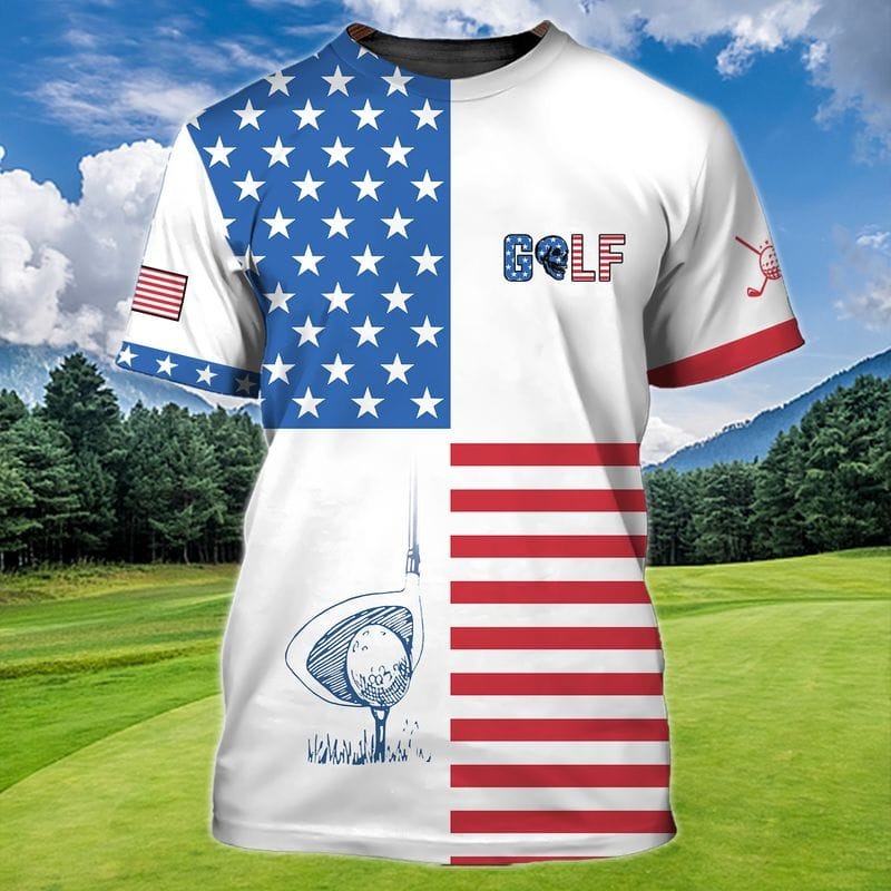 Golf Usa Flag Pattern Shirt, Golfer T Shirt, Golfer Shirt For Men Women