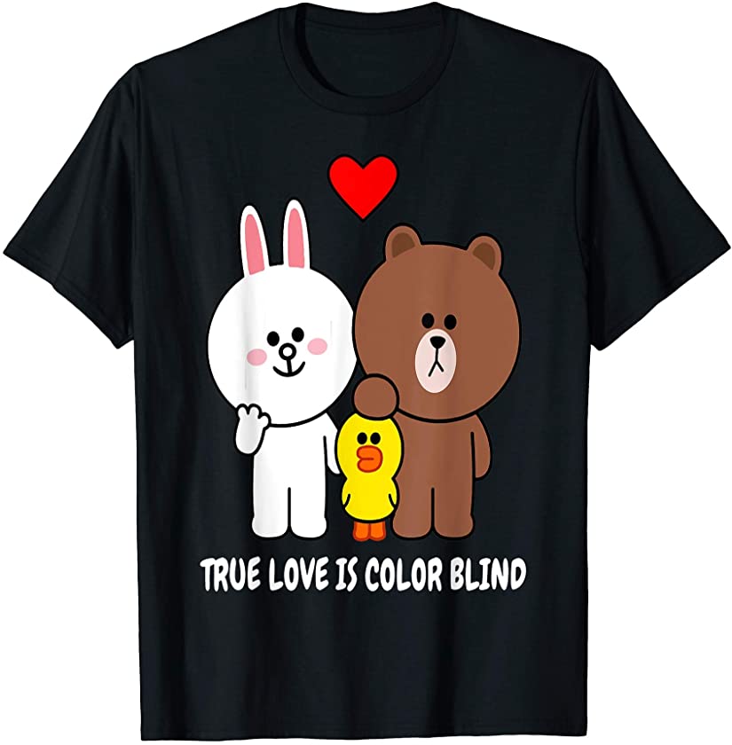 Brown Bear Cony Bunny Rabbit Love Is Color Blind End Racism T-Shirt