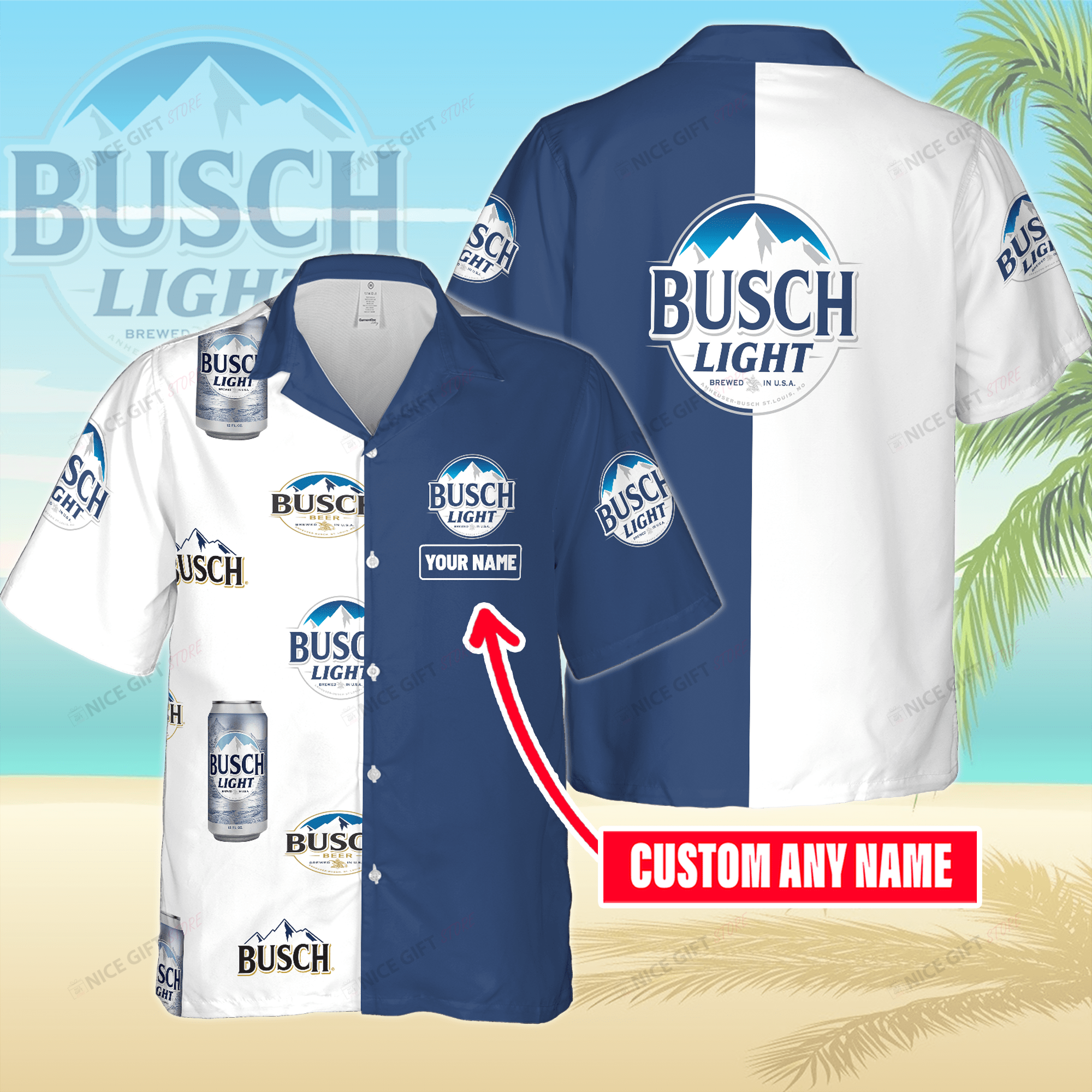 Busch Light Custom Name Hawaiian Shirt 3Hs-H5C5