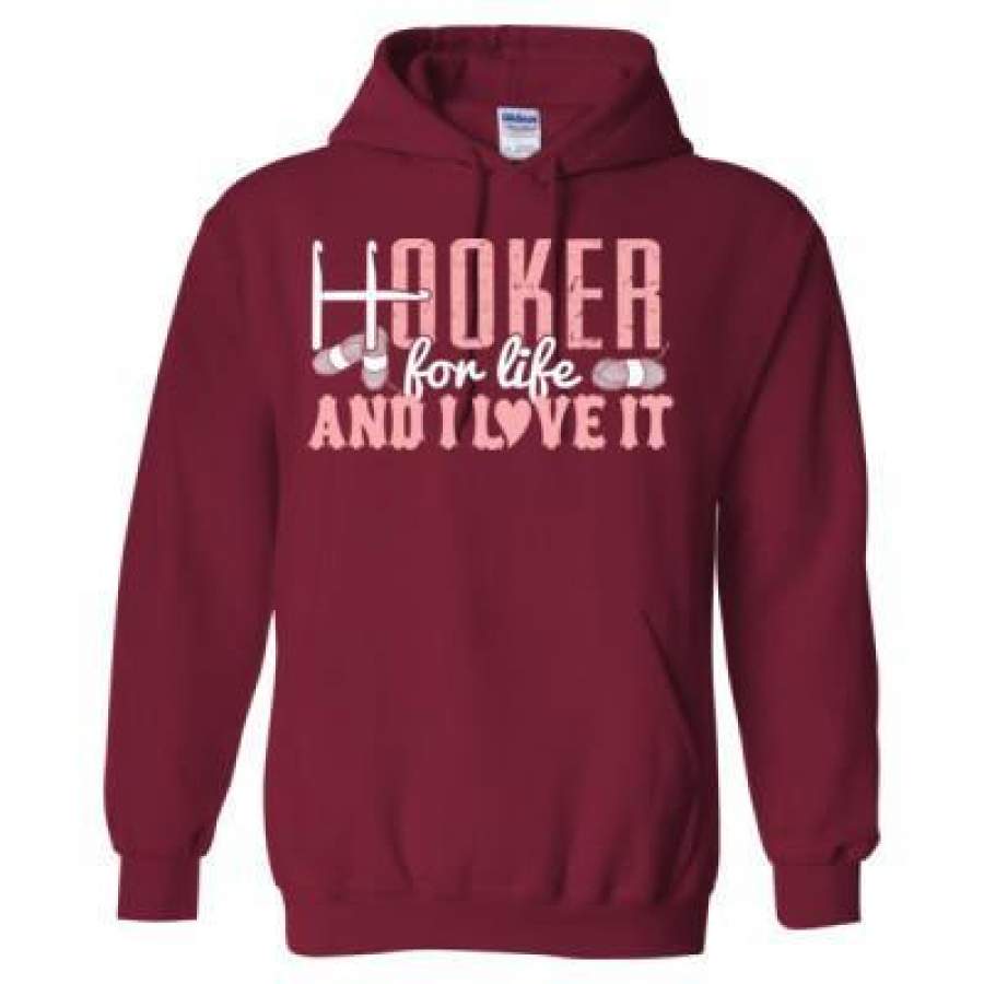 AGR Hooker For Life And I Love It Crochet – Heavy Blend™ Hooded Sweatshirt