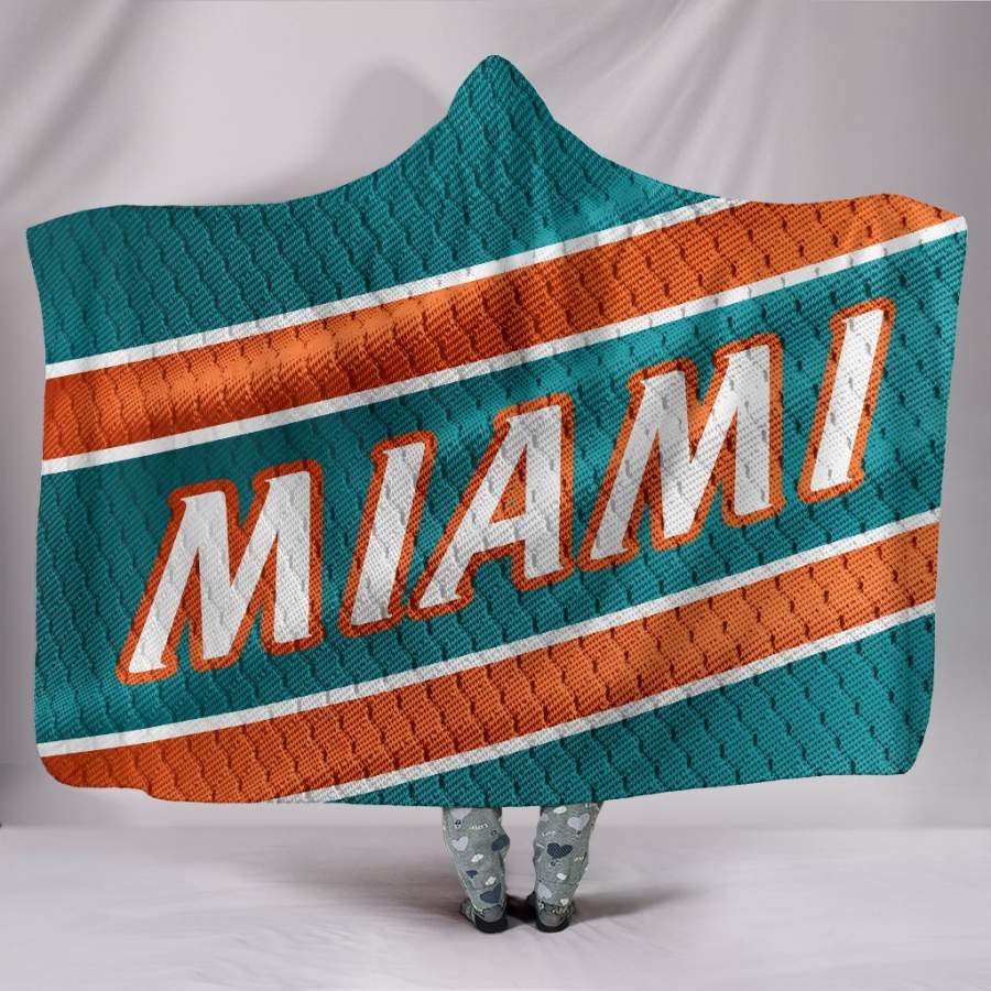 Miami Dolphins Unofficial Football Jersey Hoodie Blanket