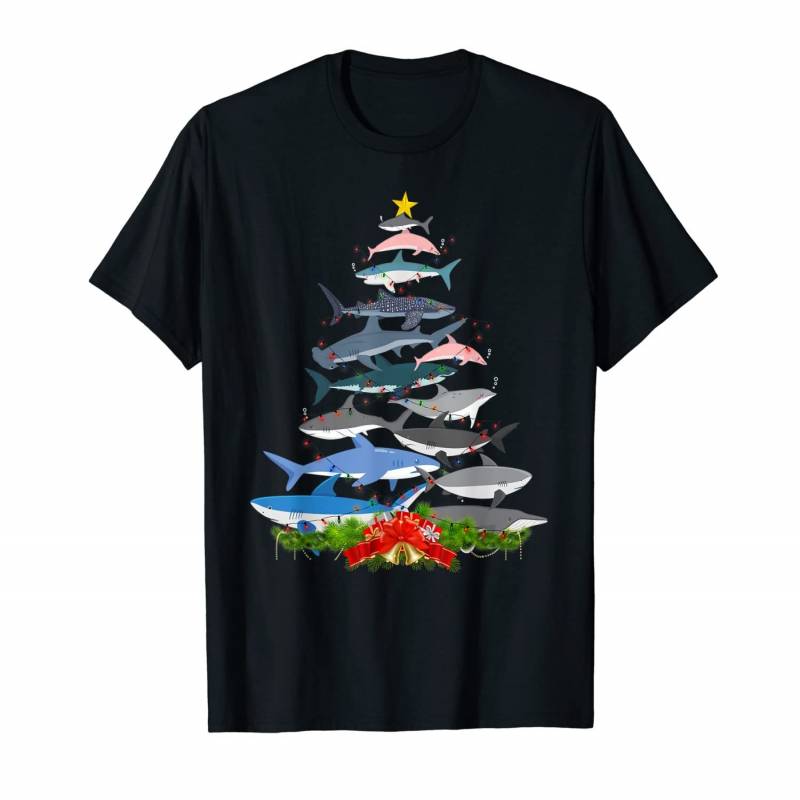 Shark Christmas Tree Shark Lovers Funny Xmas Gifts T-shirt