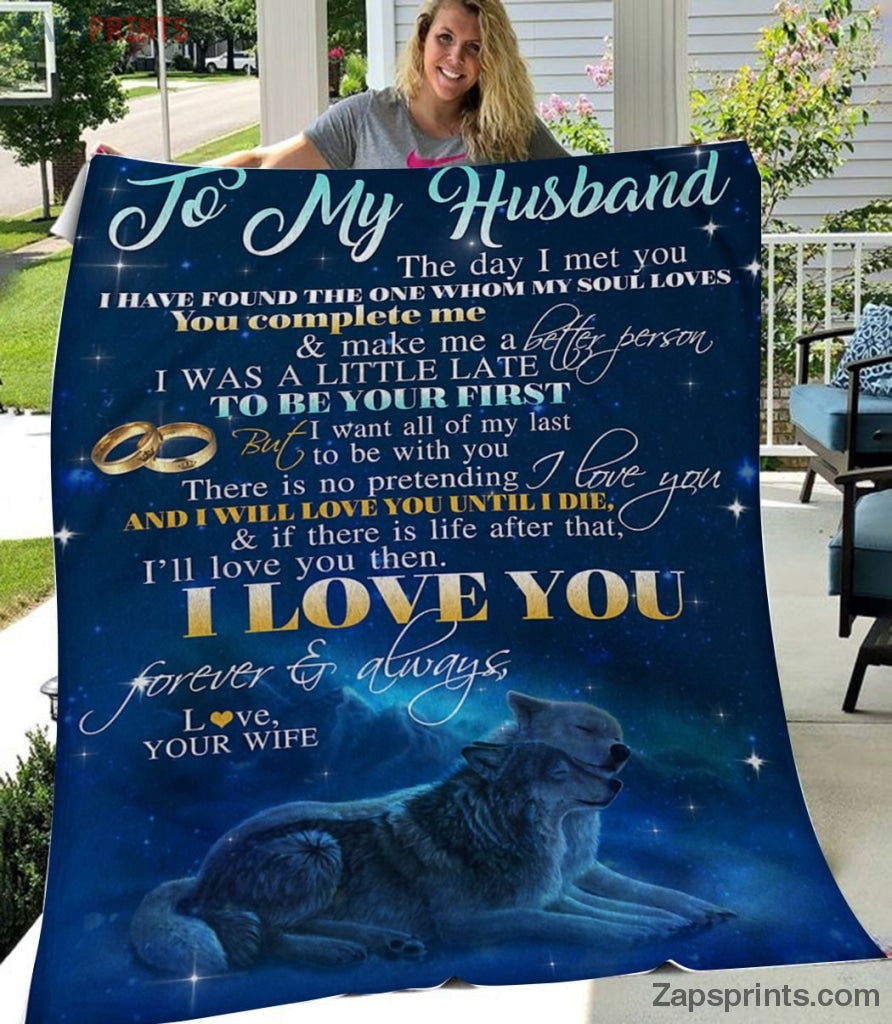 Gift For Husband – To My Husband – Wolf – You Complete Me – Blanket