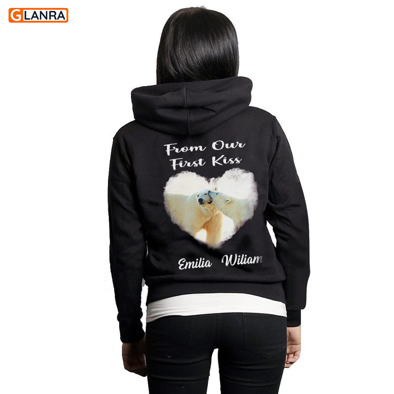 Personalized From Our First Kiss Till Our Last Breath Hoodie, Custom Polar Bears Couple Hoodie, Couple Hoodie, Unisex Sweater, Sweatshirt