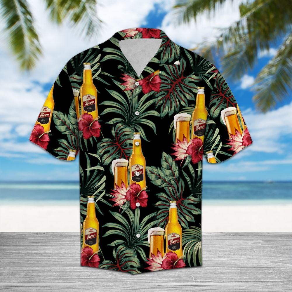 Beer Tropical Aloha Hawaiian Shirt Colorful Short Sleeve Summer Beach Casual Shirt For Men And Women