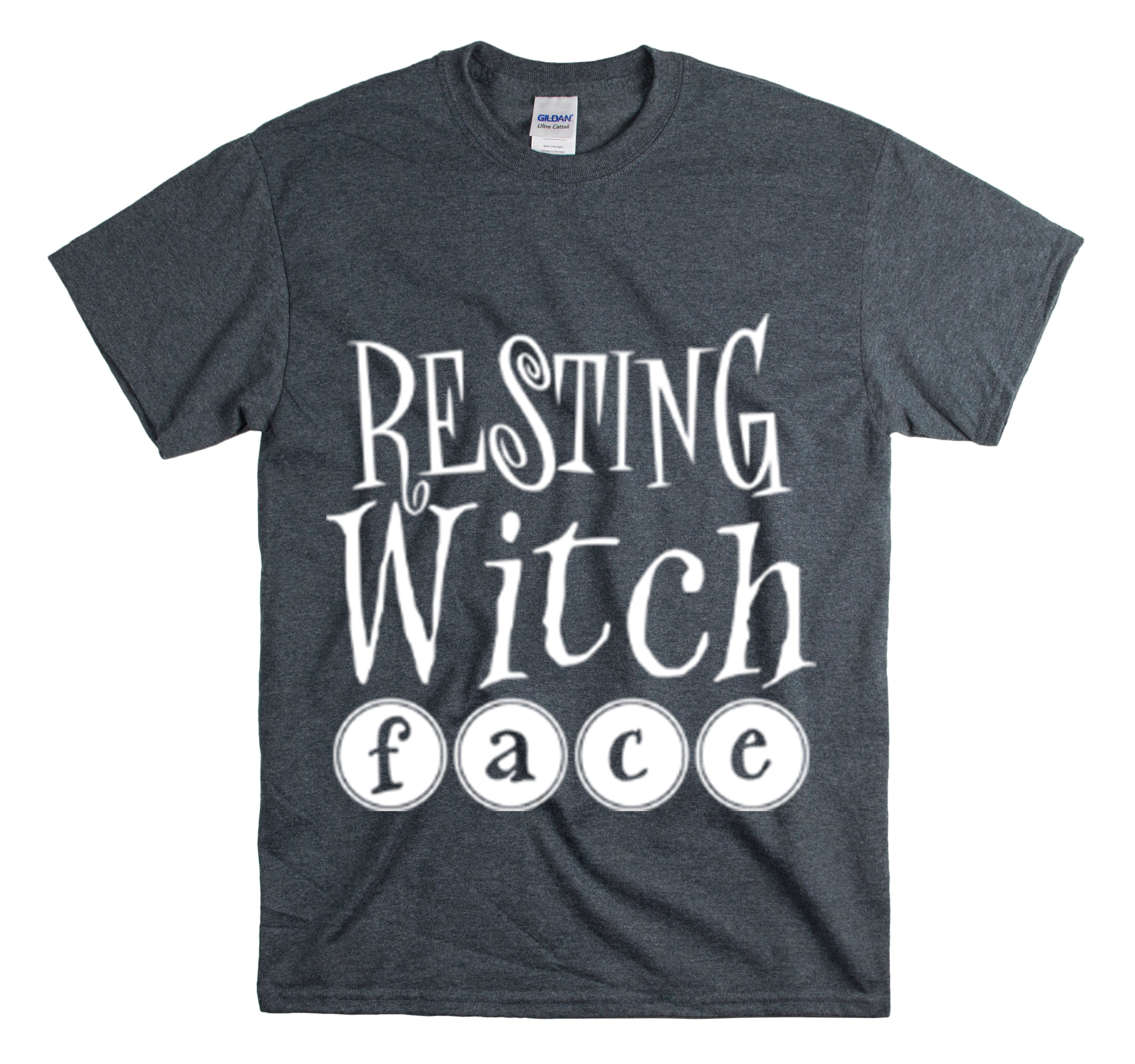 Shirt Funny Resting Witch Face Humor Halloween Seasonal Magical T-Shirt Unisex Heavy Cotton Tee