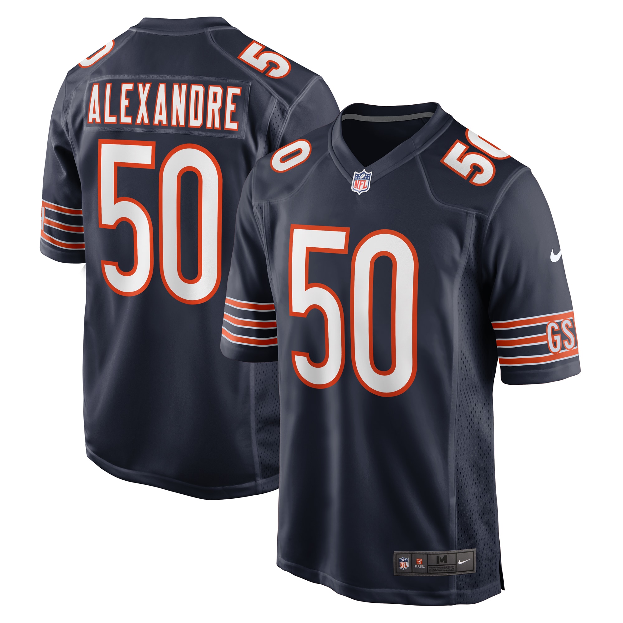 Men’s Chicago Bears Deslin Alexandre  Navy Team Game Jersey