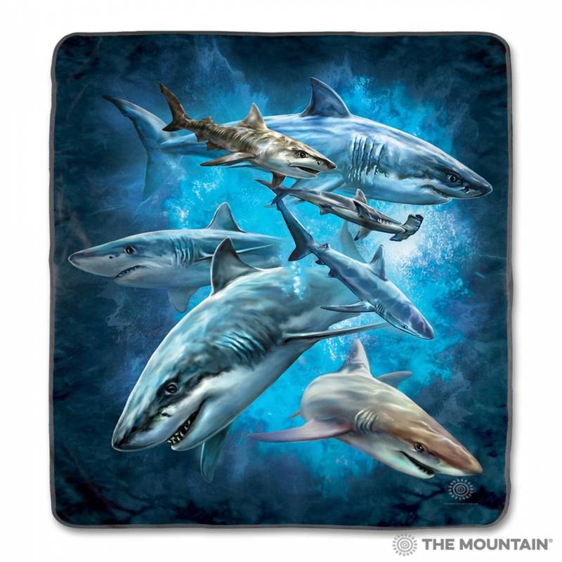 Shark Collage CLA1712382F Sherpa Fleece Blanket