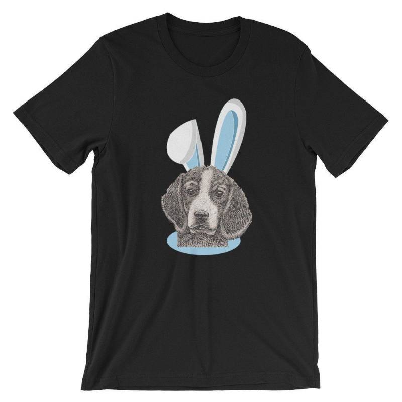 Crushtee Dog With Easter Bunny Ears Funny Unisex Shirt | Cute Pascha Holiday Animal Lover Costume T Shirt | 2018 Easter Celebration Short Sleeve Tee Long Sleeve Hoodie