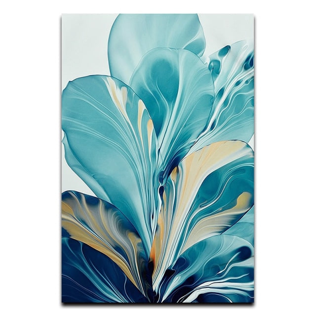 Flower Big Leaf Splash Abstract Wall Art Picture Canvas Painting Poster Print Wall Art Pictures Living Room Decoration