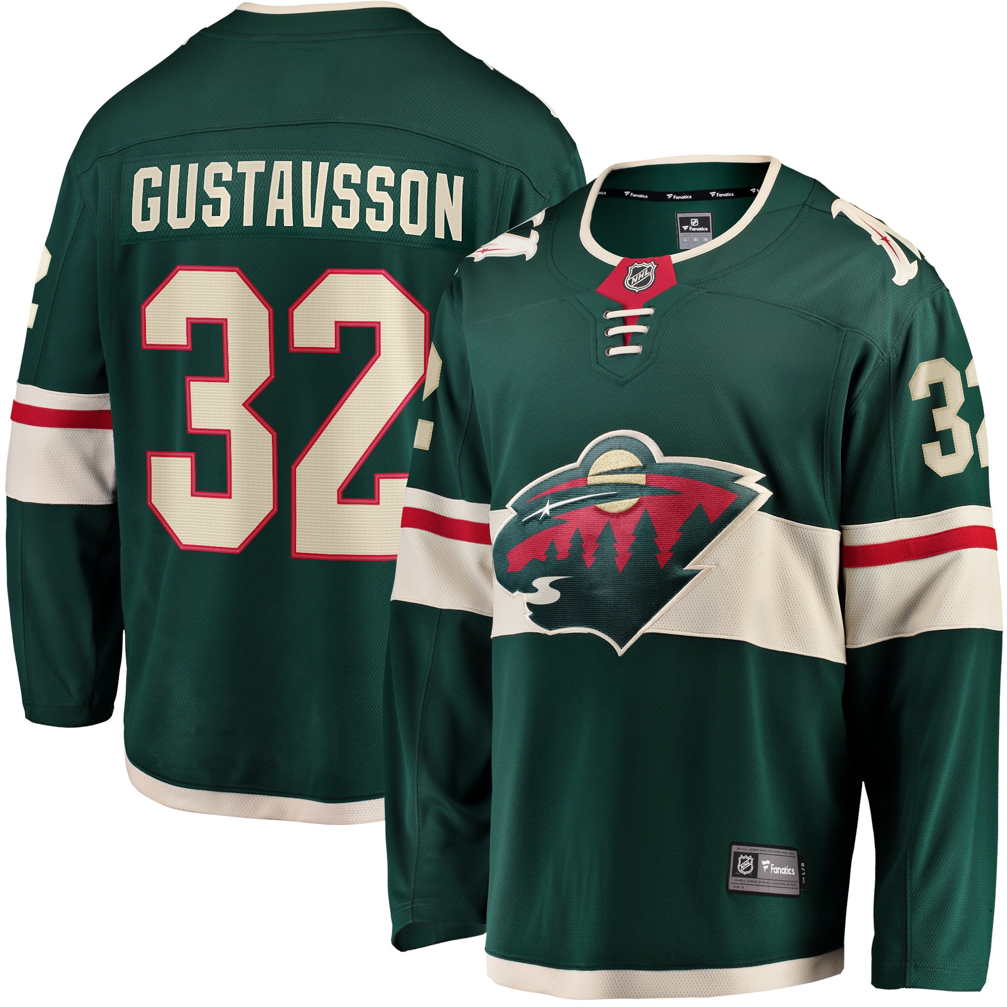 Filip Gustavsson Minnesota Wild Branded Home Breakaway Player Jersey – Green