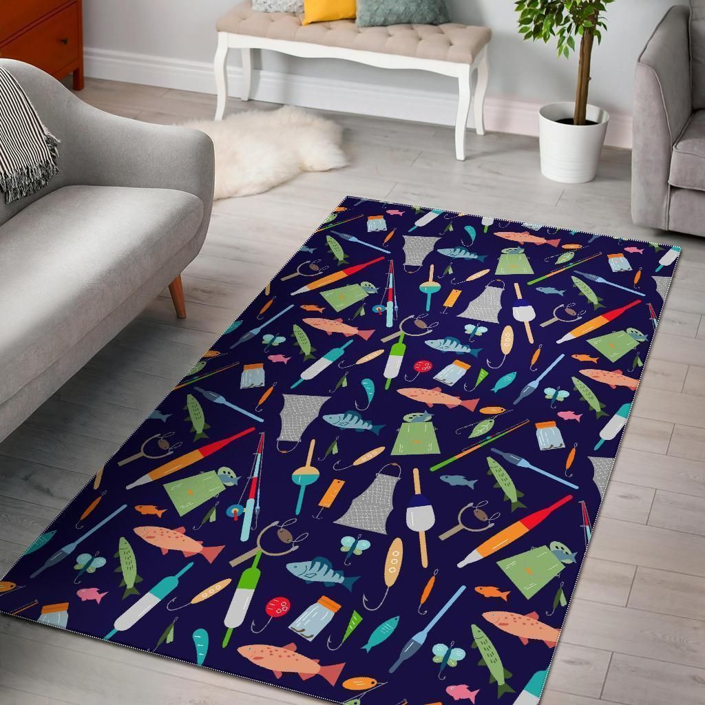 Bait Bass Fishing Print Pattern Area Limited Edition  Sku 263210 Rug