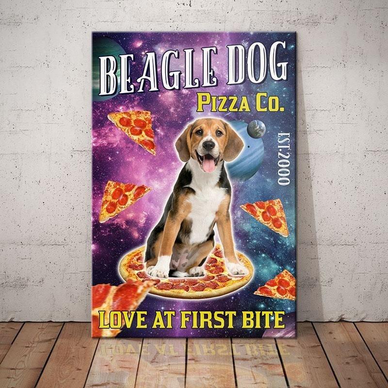 Beagle  Pizza Company Laundry Room Art Print Bathroom Decor Canvas Home Decor