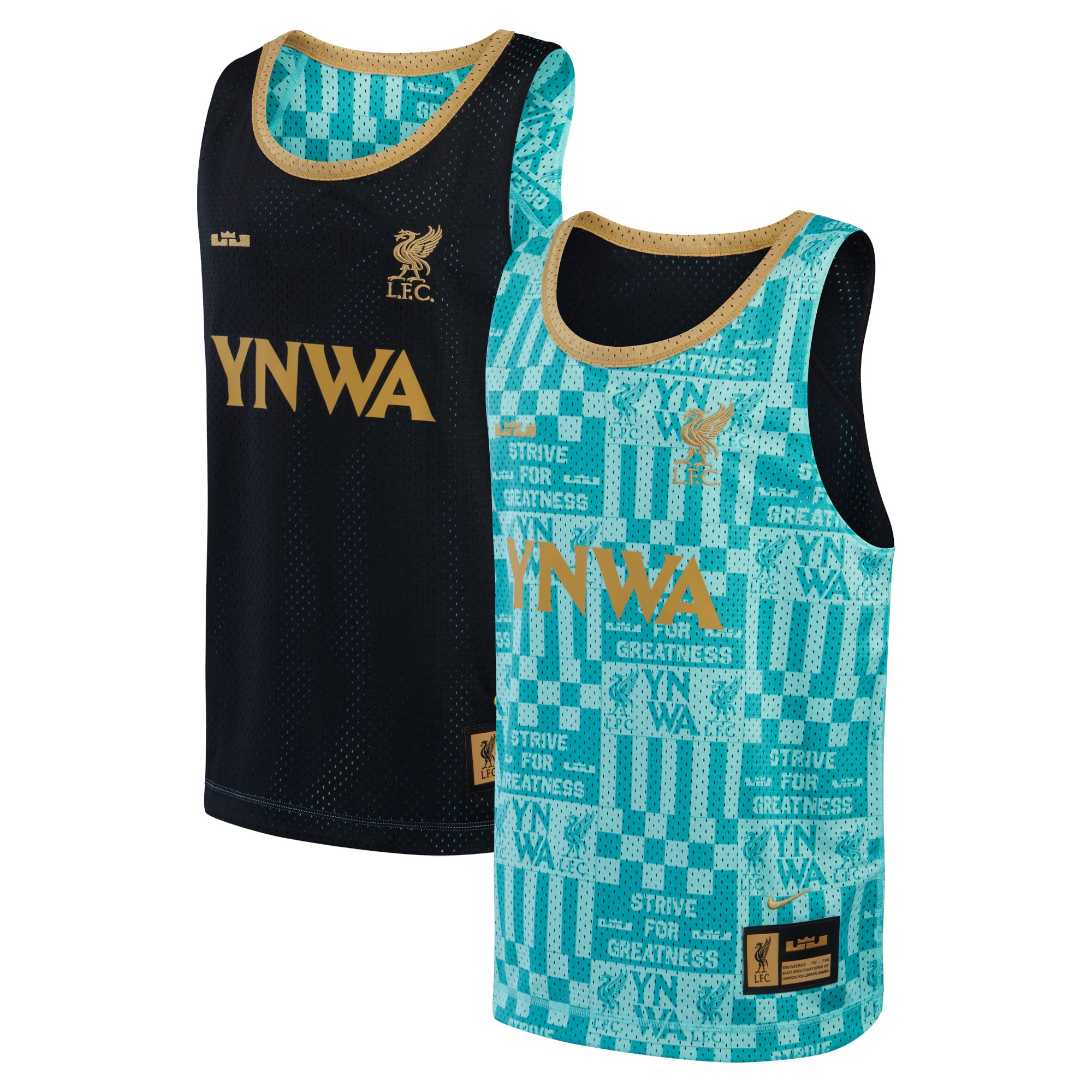 Liverpool x LeBron James Collection Youth 2023/24 Reversible Basketball Jersey  Aqua