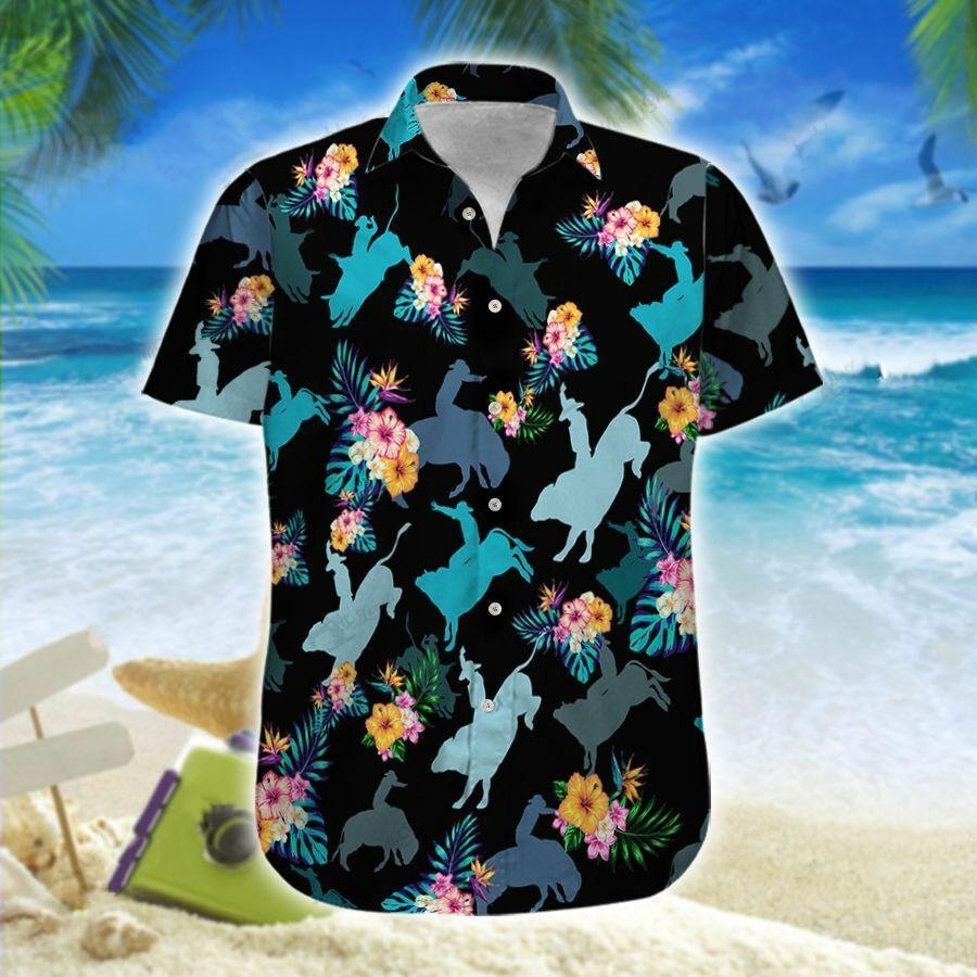 Tropical Bull Riding Hawaii Shirt Unisex Adult Ha48018