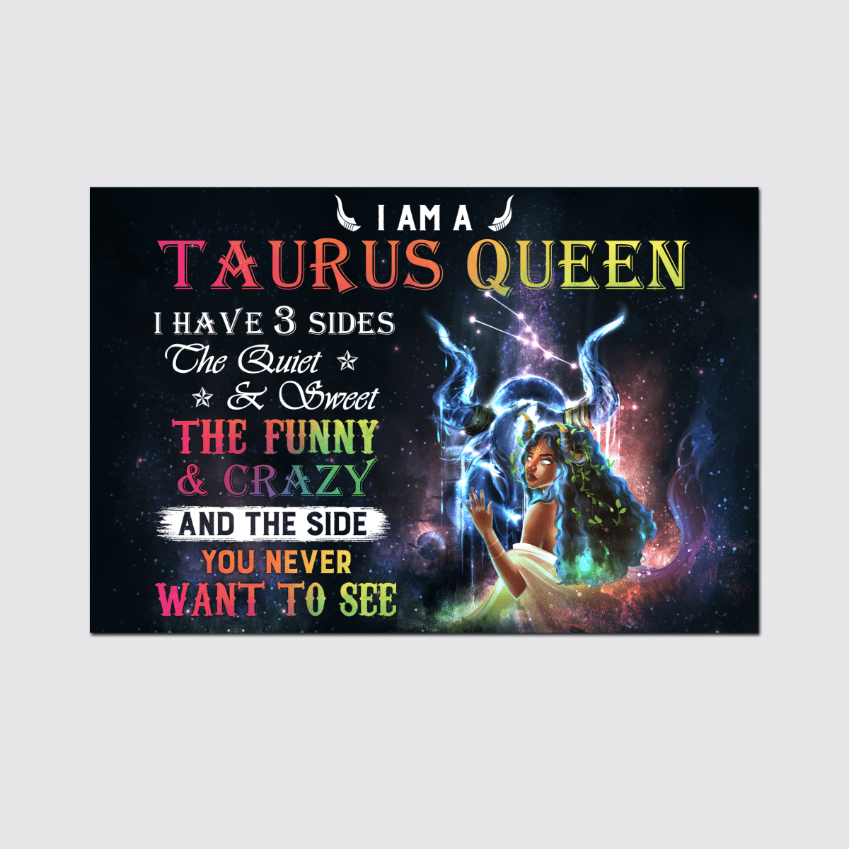 Zodiac Canvas Poster Birthday Gift For Black Girl Zodiac Canvas Poster I Am A Taurus Queen Canvas Poster