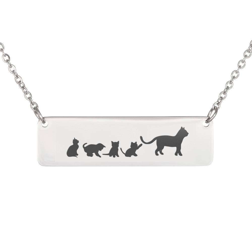 Personalized Mama Cat+4 Kittens-Necklace