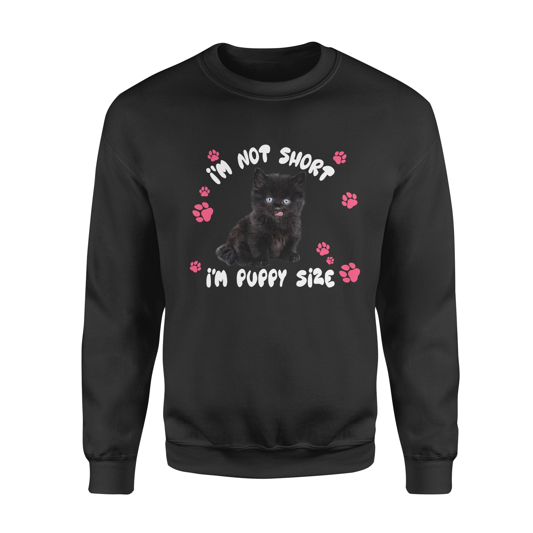 Puppy size black cat – Standard Crew Neck Sweatshirt – Gift for you, gift for her, gift for him, gift for cat lover