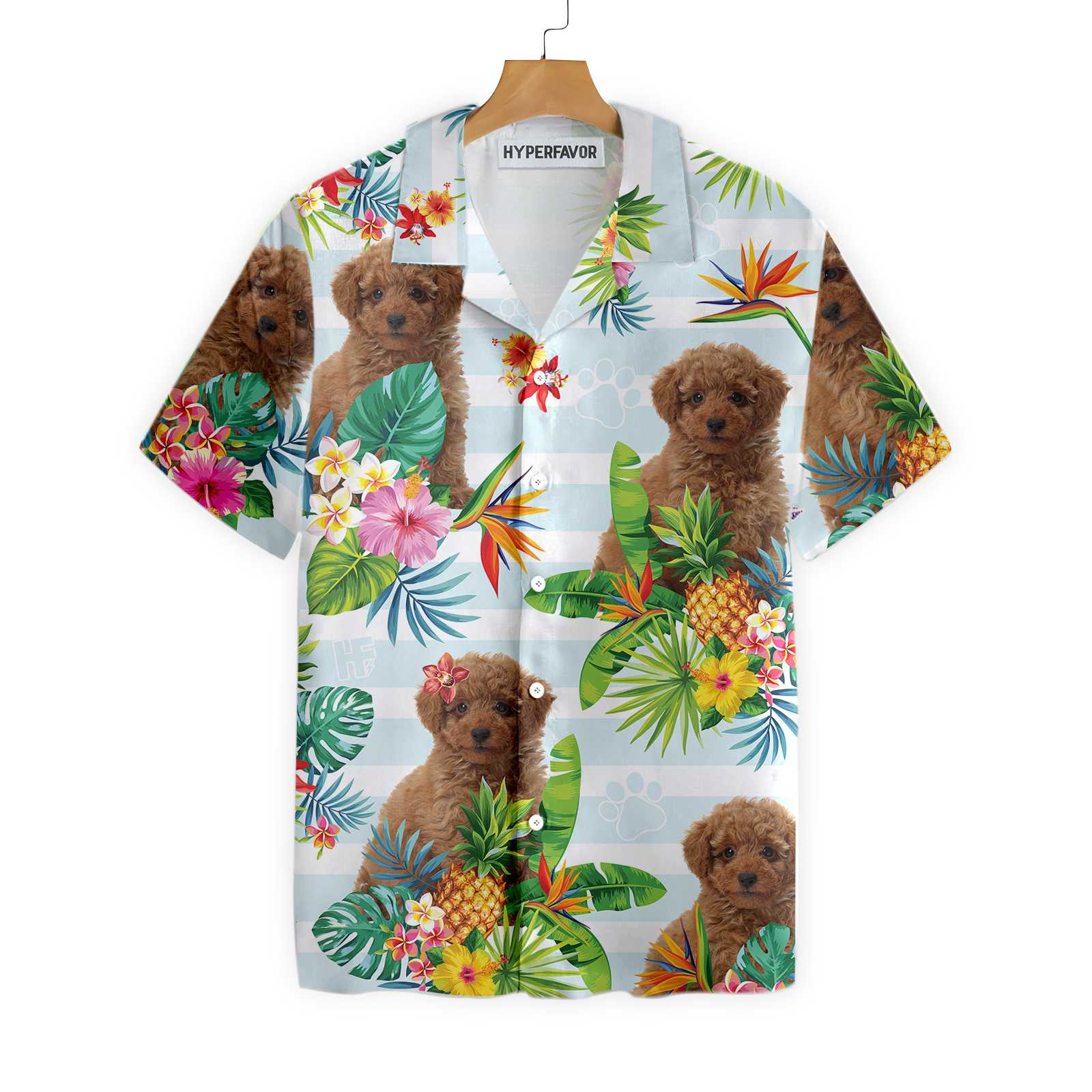 Tropical Flower With Poodle Hawaii Shirt Ha17264