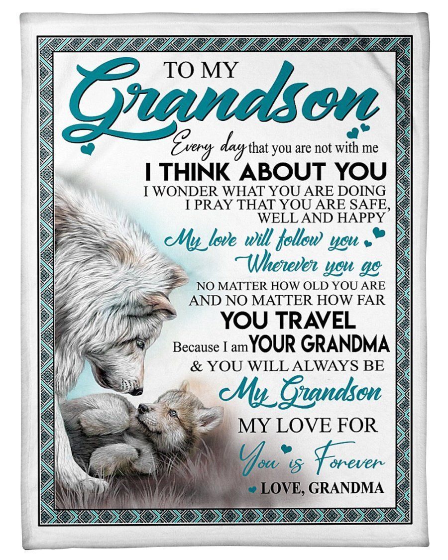 To My Grandson My Love For You Is Forever Gifts From Grandma Blanket