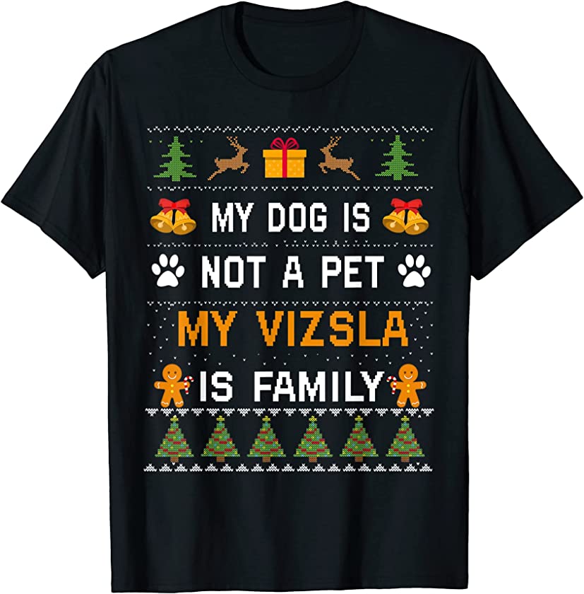 Vizsla Dog Lover Gifts Cute Dog Owner Ugly Christmas Sweater T-Shirt