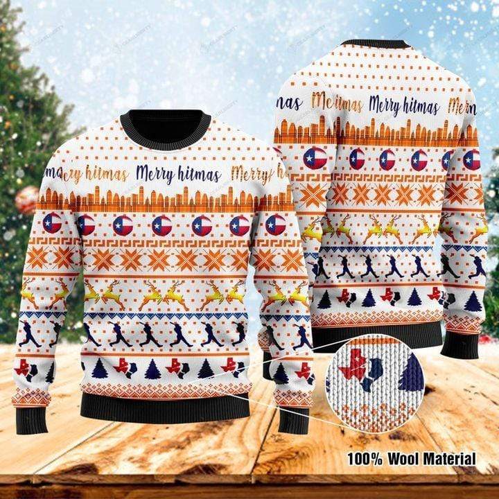 Merry Christmas Texas Baseball Ugly sweater #V