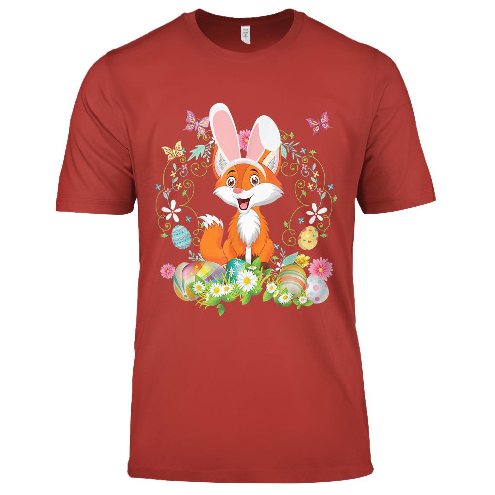 Bunny Fox Happy Easter Day Lover Egg Hunt Lovely Cute Premium T Shirts