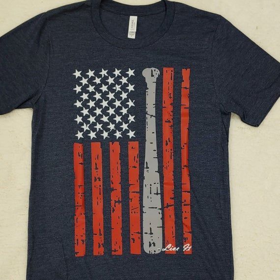 Shirt With Baseball Inspired American Flag Shirt