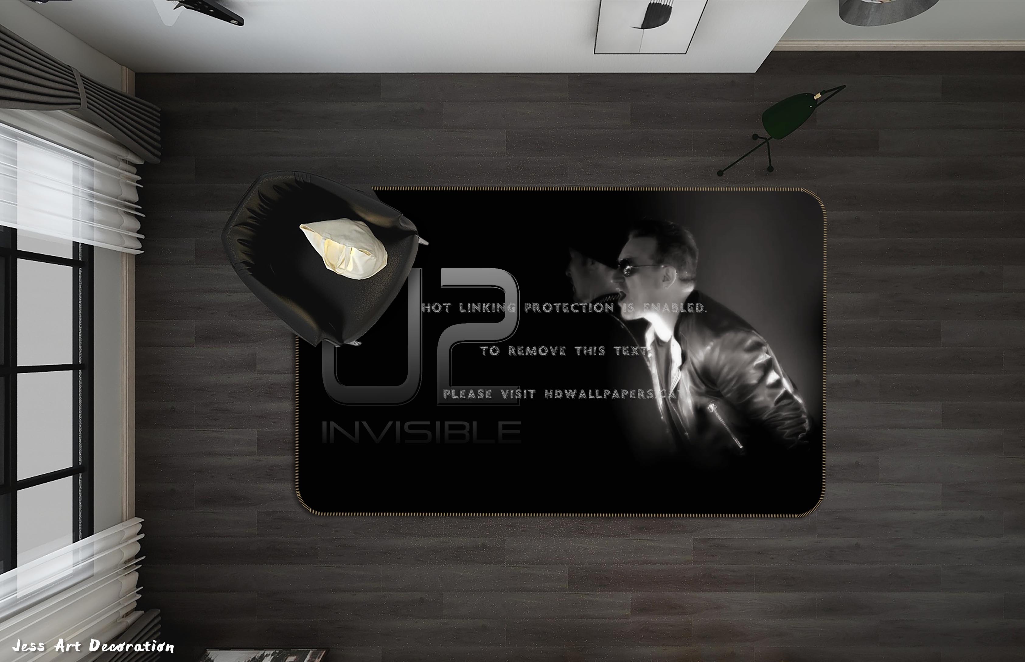 3D U2 Rock Band Non-Slip Rug Mat 208