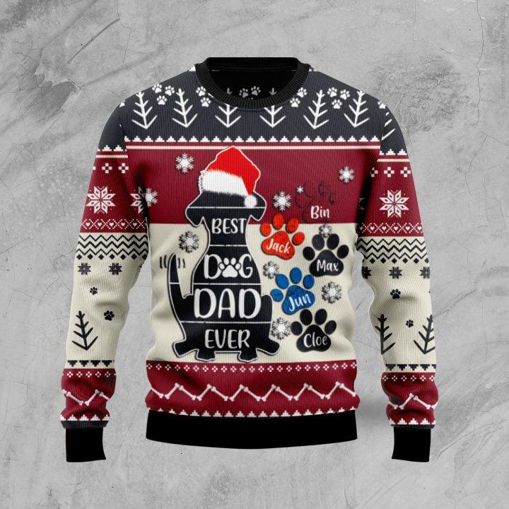 Best Dog Dad Ever Christmas Ugly Sweater | Unisex | Full Size | Adult | Colorful | US1470