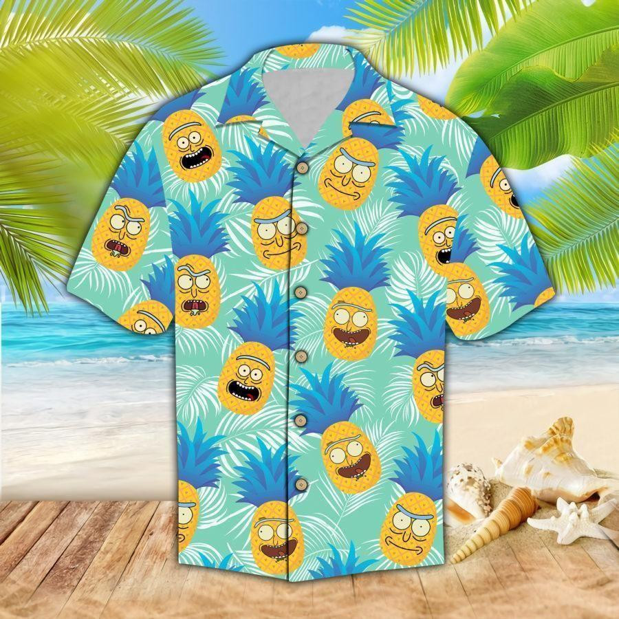 Crazy Funny Pineapple Summer Vibe Tropical Hawaii Aloha Shirts Ha73595