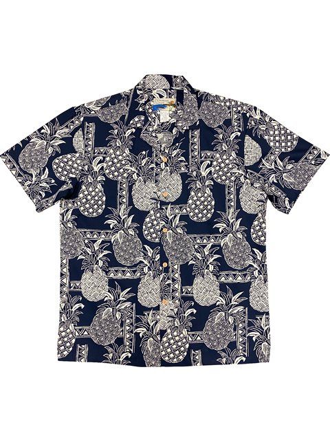 Tapa Pineapple Blue Gray Amazing Design Hawaii Shirt Ha33350