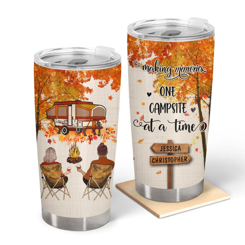 Fall Camping Young Couple Making Memories – Personalized Custom Tumbler