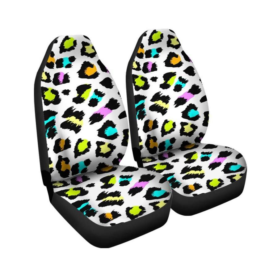 White Leopard Car Seat Covers