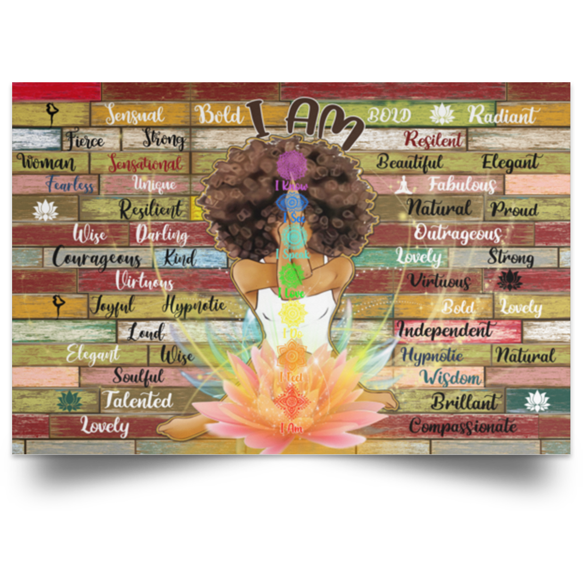 Black Girl Yoga Meditation Poster