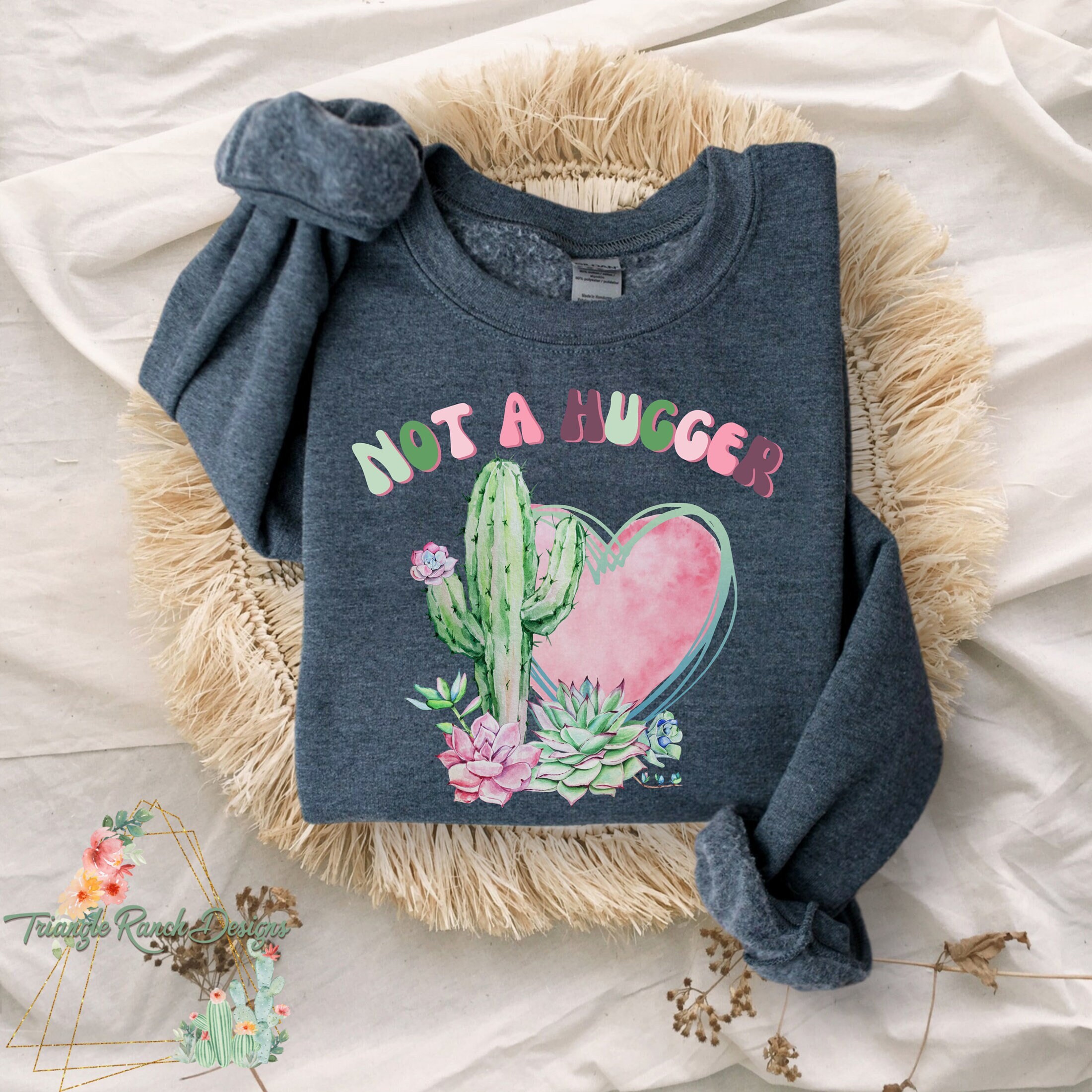 Not A Hugger Shirt, Cactus Heart Shirt, Introvert Shirt Gift, Friend Gift, Coworker Gift, Funny Teen Girl Gifts, Sarcastic Sweater