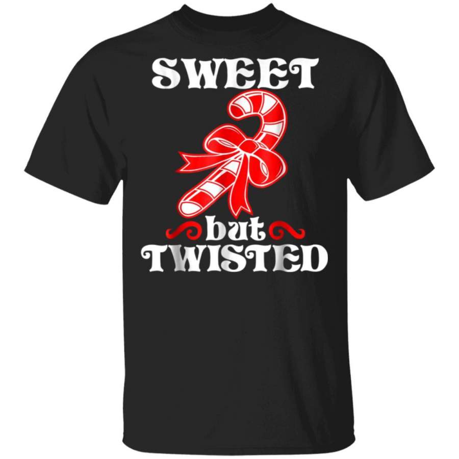 Sweet But Twisted Funny Candy Cane Christmas T-Shirt Xmas Gifts Tee Funny Family Matching T Shirt Pajama Tshirt Present Shirts