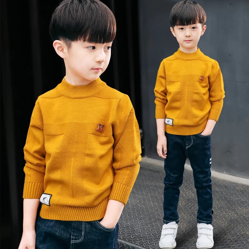 3-14Y Children’s sweaters spring and autumn boys’ bottoming shirts round neck sweaters thin children’s knit sweaters alx