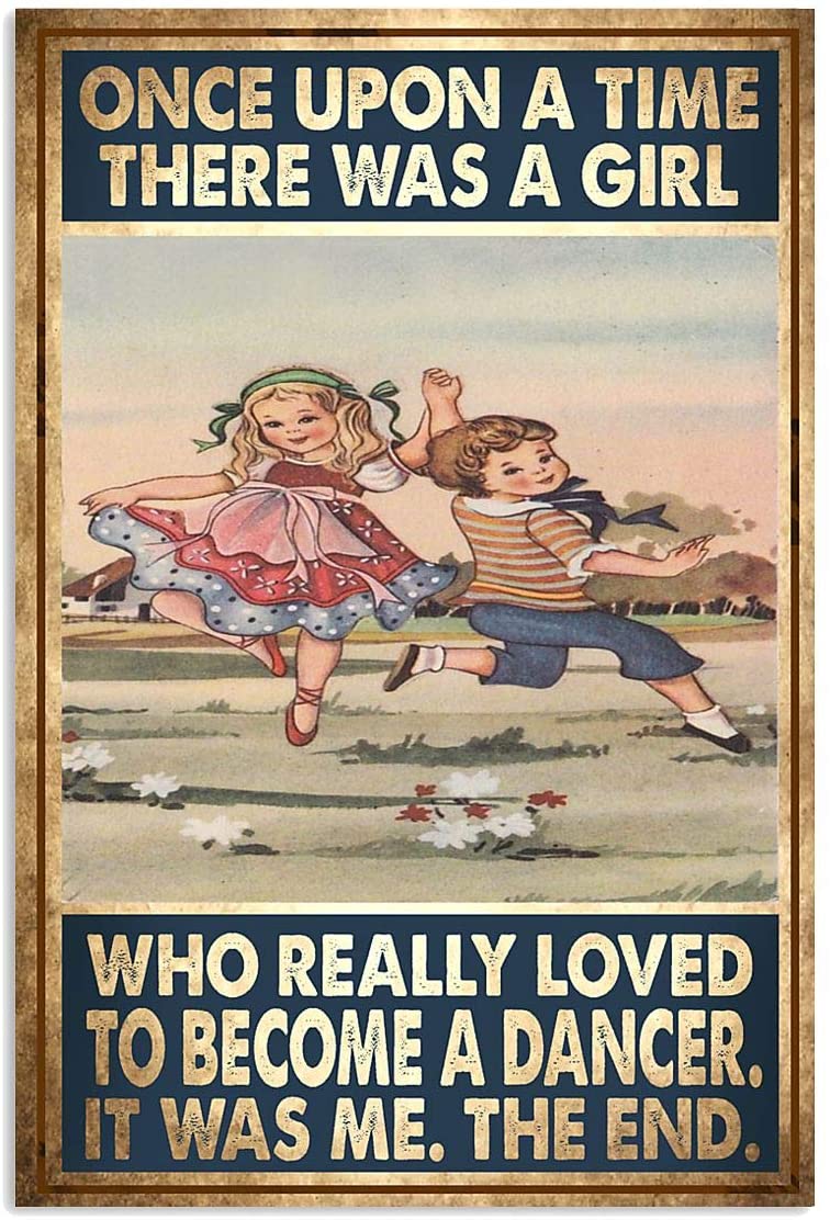 Vintage Ballet Dance – There Was A Girl – Really Loved To Become A Ballet Dance Poster Art Print      Home Decor Gift For Men Women Family Friend On Birthday Xmas