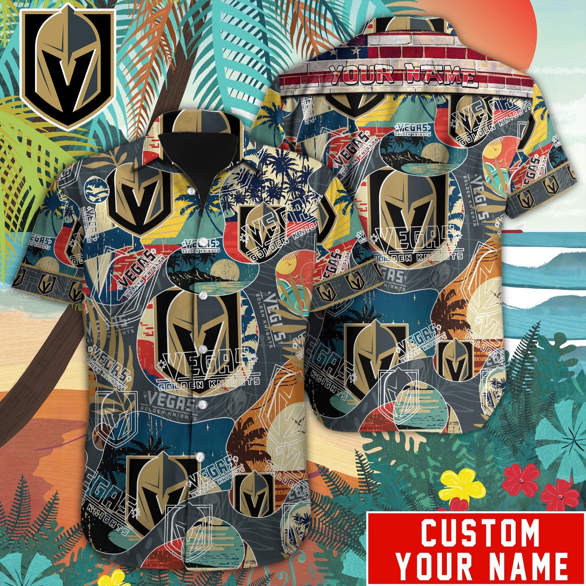 Vegas Golden Knights Custom Name Hawaiian Shirt