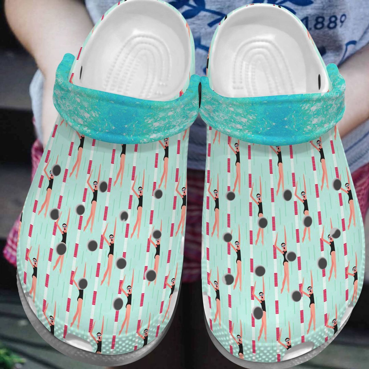 Swimming Personalized Clog, Custom Name, Text, Color, Number Fashion Style For Women, Men, Kid, Print 3D Trainees